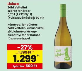 Lisicza Zöld Veltelini száraz fehérbor – Spar
