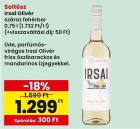 Soltész Irsai Olivér száraz fehérbor – Spar