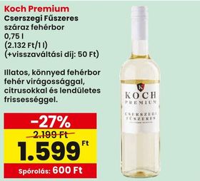 Koch Premium Cserszegi Fűszeres száraz fehérbor – Spar
