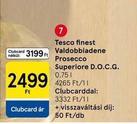 Tesco finest Valdobbiadene Prosecco Superiore D.O.C.G. – Tesco