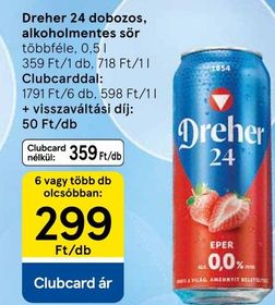Dreher 24 dobozos, alkoholmentes sör – Tesco