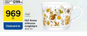 F&F Home mókusos üvegbögre – Tesco