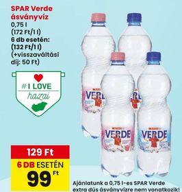 SPAR Verde ásványvíz – Spar