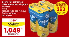 Dreher 24 citromos, alkoholmentes sörpack – Spar