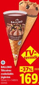 BALLINO Tölcséres csokoládés jégkrém – Lidl
