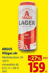 ARGUS Világos sör – Lidl