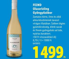 FEIND Olaszrizling Gyöngyözőbor – Lidl