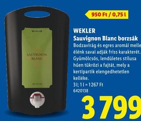 WEKLER Sauvignon Blanc borzsák – Lidl