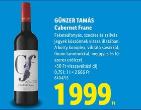 GÜNZER TAMÁS Cabernet Franc – Lidl