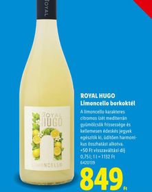ROYAL HUGO Limoncello borkoktél – Lidl