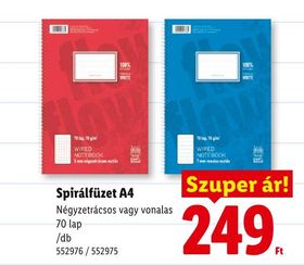 Spirálfüzet A4 – Lidl