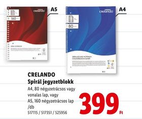 CRELANDO Spirál jegyzetblokk – Lidl