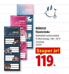 NEBULO Füzetcímke – Lidl