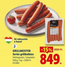 GRILLMEISTER Sertés grillkolbász – Lidl