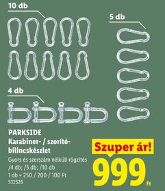 PARKSIDE Karabiner- / szorítóbilincskészlet – Lidl