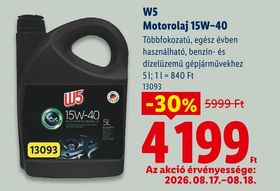 W5 Motorolaj 15W-40 – Lidl