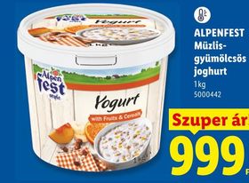 ALPENFEST Müzlis-gyümölcsös joghurt – Lidl