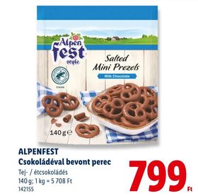 ALPENFEST Csokoládéval bevont perec – Lidl