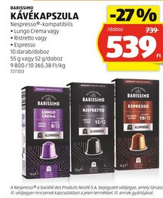 BARISSIMO KÁVÉKAPSZULA – Aldi