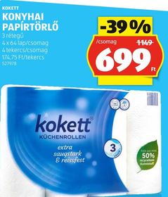 KOKETT KONYHAI PAPÍRTÖRLŐ – Aldi