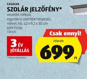 CASALUX SZOLÁR JELZŐFÉNY* – Aldi