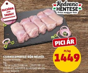 Kedvenc Hentese CSIRKECOMBFILÉ BŐR NÉLKÜL – Penny