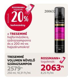 TRESEMMÉ VOLUMEN NÖVELŐ SZÁRAZSAMPON – Rossmann