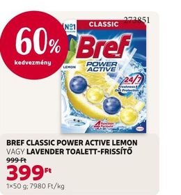 Bref BREF CLASSIC POWER ACTIVE LEMON VAGY LAVENDER TOALETT-FRISSÍTŐ – Rossmann