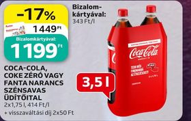 Coca-Cola COCA-COLA, COKE ZÉRÓ VAGY FANTA NARANCS SZÉNSAVAS ÜDÍTŐITAL – Auchan