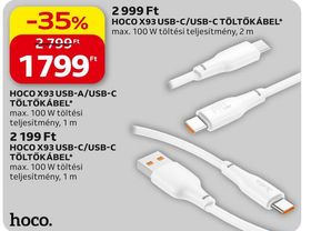 hoco. HOCO X93 USB-A/USB-C TÖLTŐKÁBEL – Auchan