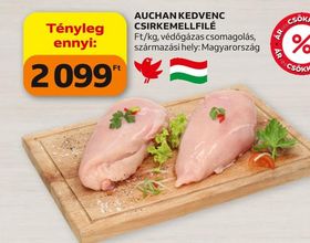 AUCHAN KEDVENC CSIRKEMELLFILÉ – Auchan