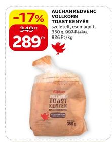 Auchan AUCHAN KEDVENC VOLLKORN TOAST KENYÉR – Auchan