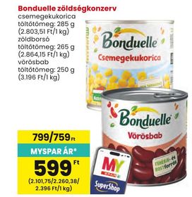 Bonduelle zöldségkonzerv – Spar