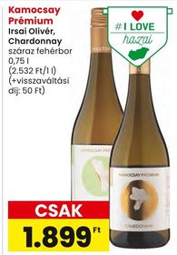 Kamocsay Prémium Irsai Olivér, Chardonnay száraz fehérbor – Spar