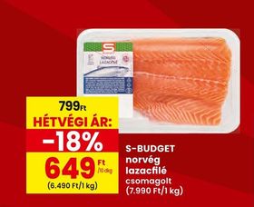 S-BUDGET norvég lazacfilé – Spar