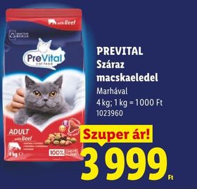 PREVITAL Száraz macskaeledel – Lidl