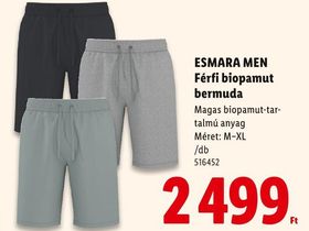 ESMARA MEN Férfi biopamut bermuda – Lidl
