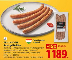 GRILLMEISTER Sertés grillkolbász – Lidl