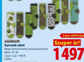 MINECRAFT Gyermek zokni – Lidl