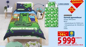 MINECRAFT Gyermek ágyneműhuzat – Lidl