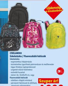 CRELANDO Iskolatáska / Fluoreszkáló hátizsák – Lidl