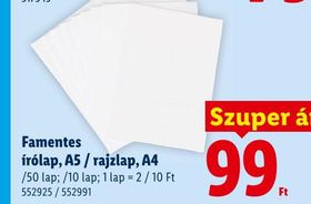 Famentes írólap, A5 / rajzlap, A4 – Lidl