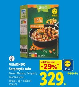 VEMONDO Serpenyős tofu – Lidl