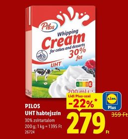 PILOS UHT habtejszín – Lidl