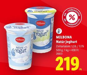 MILBONA Natúr joghurt – Lidl