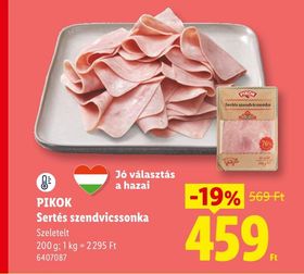 PIKOK Sertés szendvicssonka – Lidl