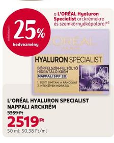 L'ORÉAL HYALURON SPECIALIST NAPPALI ARCKRÉM – Rossmann