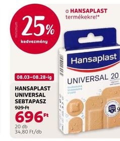 Hansaplast HANSAPLAST UNIVERSAL SEBTAPASZ – Rossmann