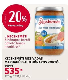 Kecskeméti KECSKEMÉTI RIZS VADAS MARHAHÚSSAL 8 HÓNAPOS KORTÓL – Rossmann