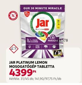 JAR PLATINUM LEMON MOSOGATÓGÉP TABLETTA – Rossmann